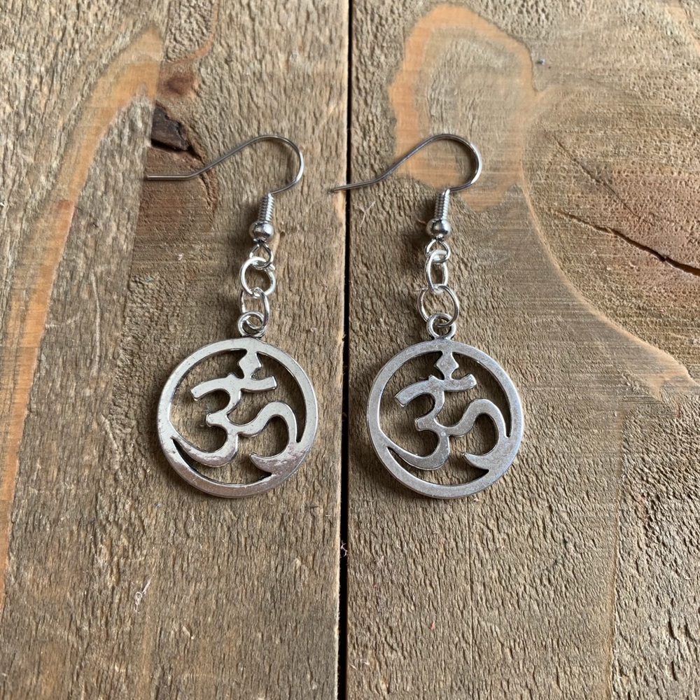3 for $25 Handmade Silver OM Earrings